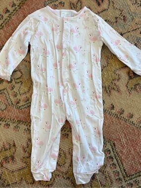 Little English 24M Pink Swan Print Cotton One-Piece